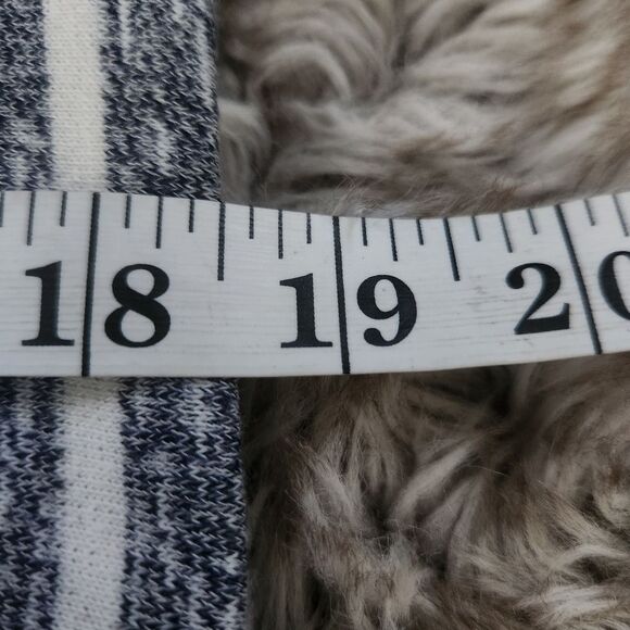 Kenji Drawstring Waist Sweatshirt Material Mini Skirt Blue Striped Size Medium - Picture 9 of 9